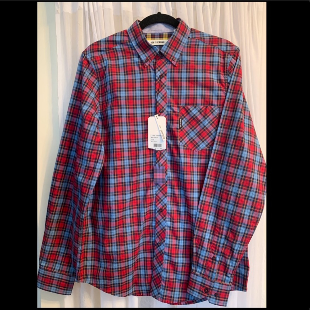 *NWT* Ben Sherman Mod red tartan button up